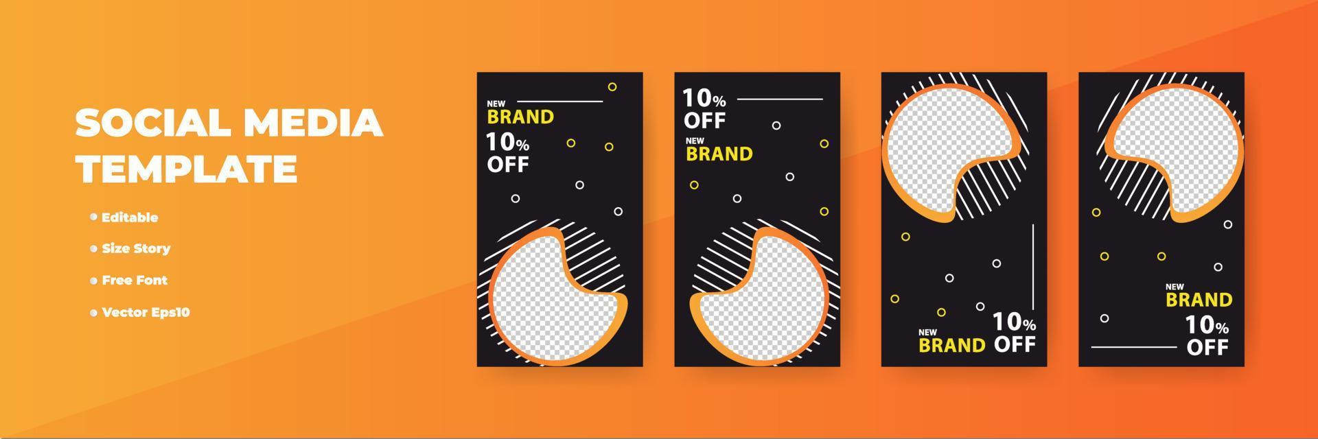 Creative social networks stories design, vertical banner vector