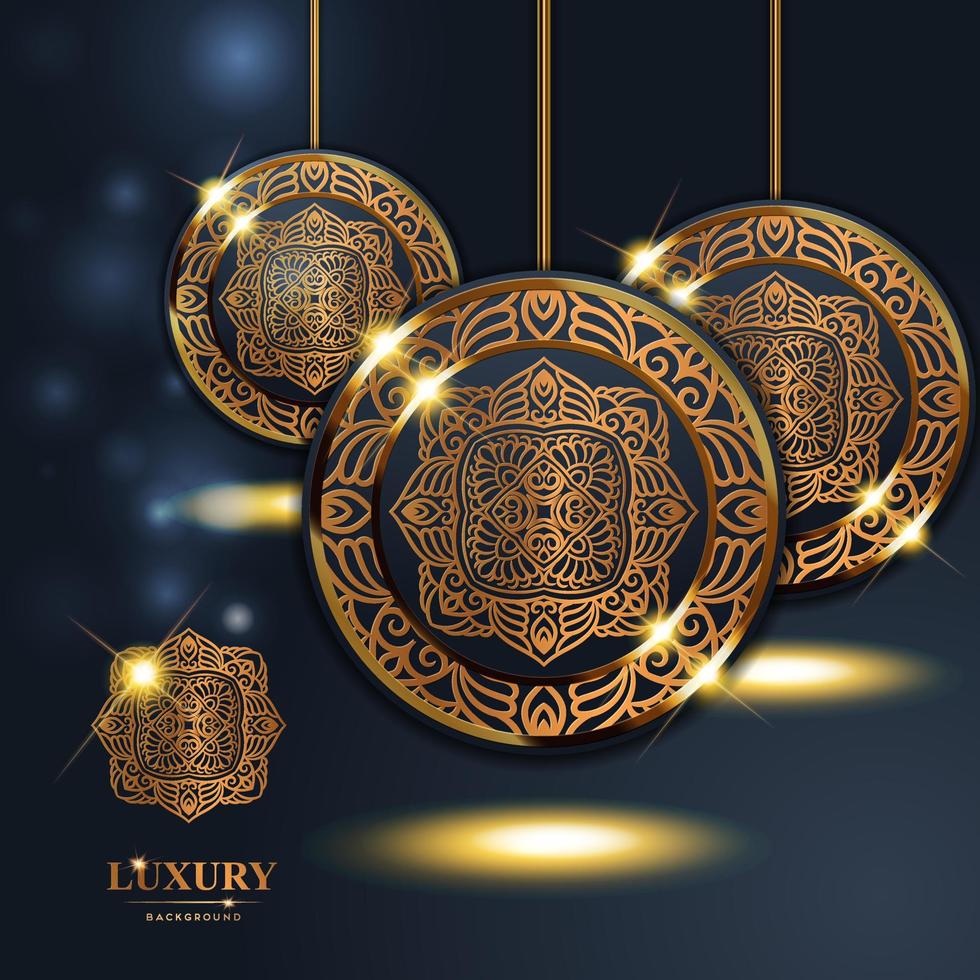Luxury rings golden mandala background Free Vector