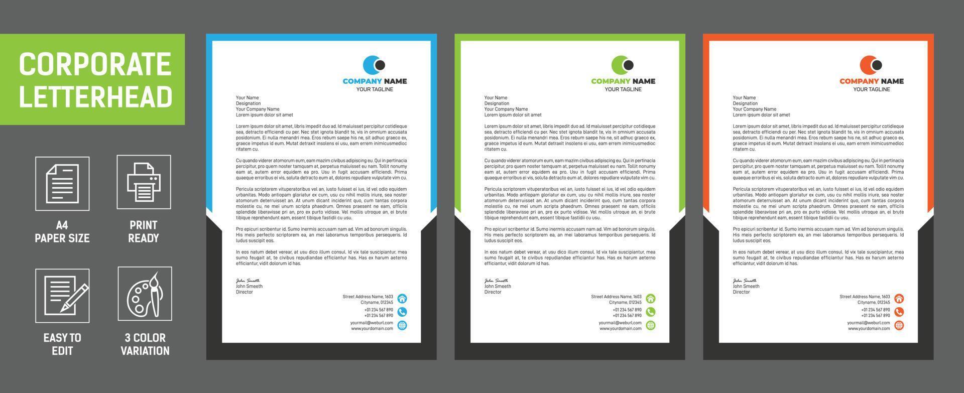 Professional creative business letterhead vector