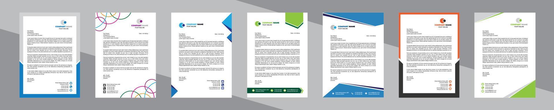 Professional Corporate And Creative Letterhead Design Set For Business vector