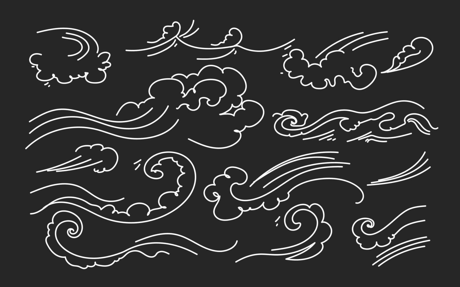 sea Abstract background line art sketch doodle hand drawn vector