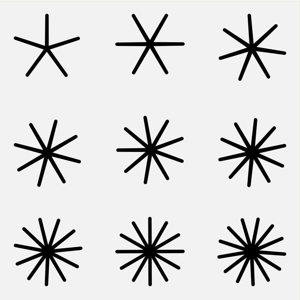 star line icon logo set vector design