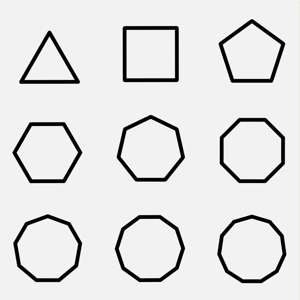 Basic geometric shapes vector design set