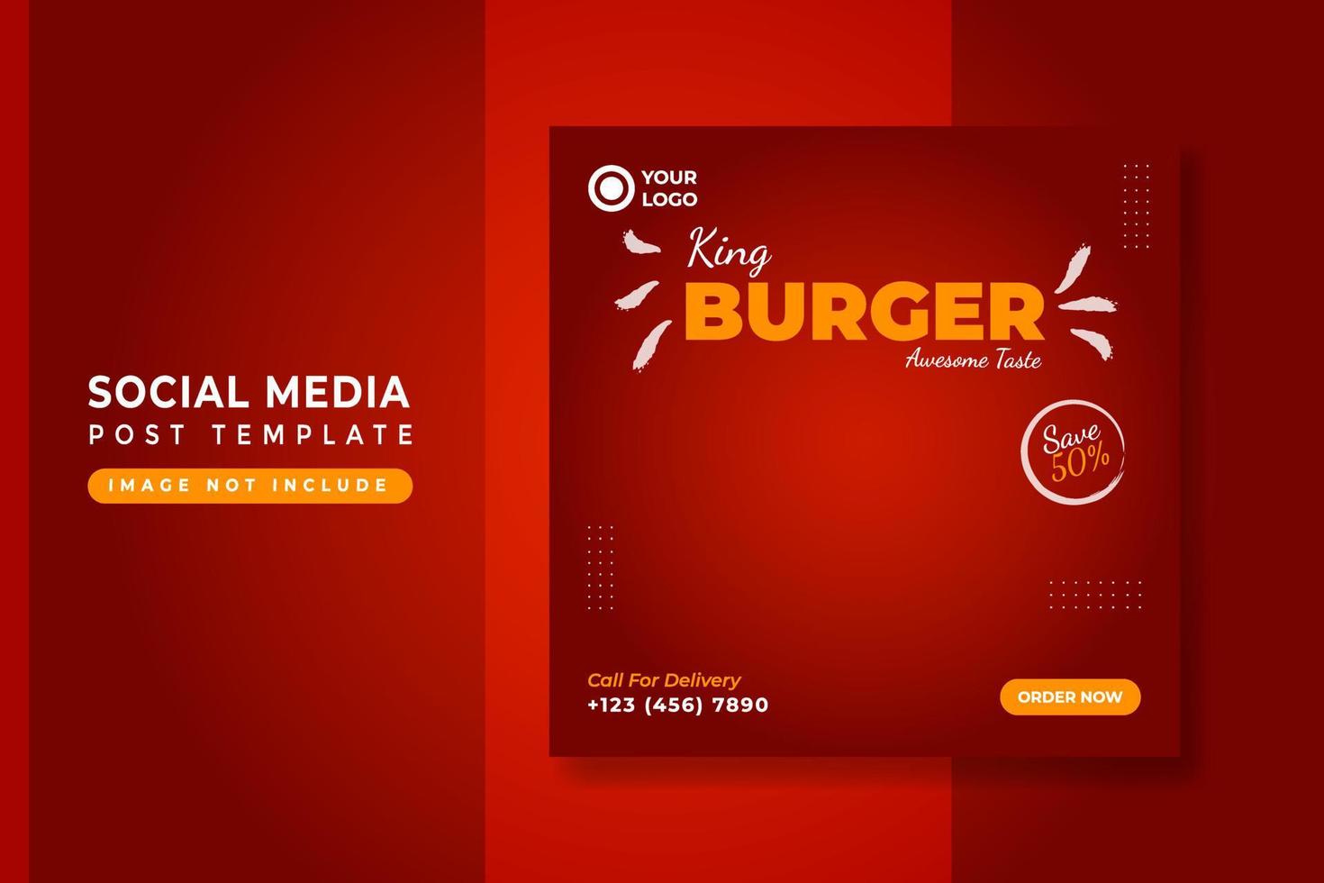 food menu social media post banner template vector