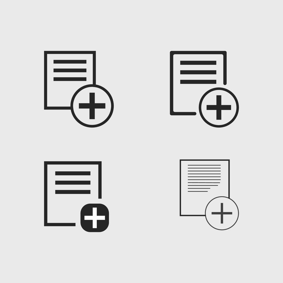 set document Add icon vector on white background. plus icon vector. document add plus Icon