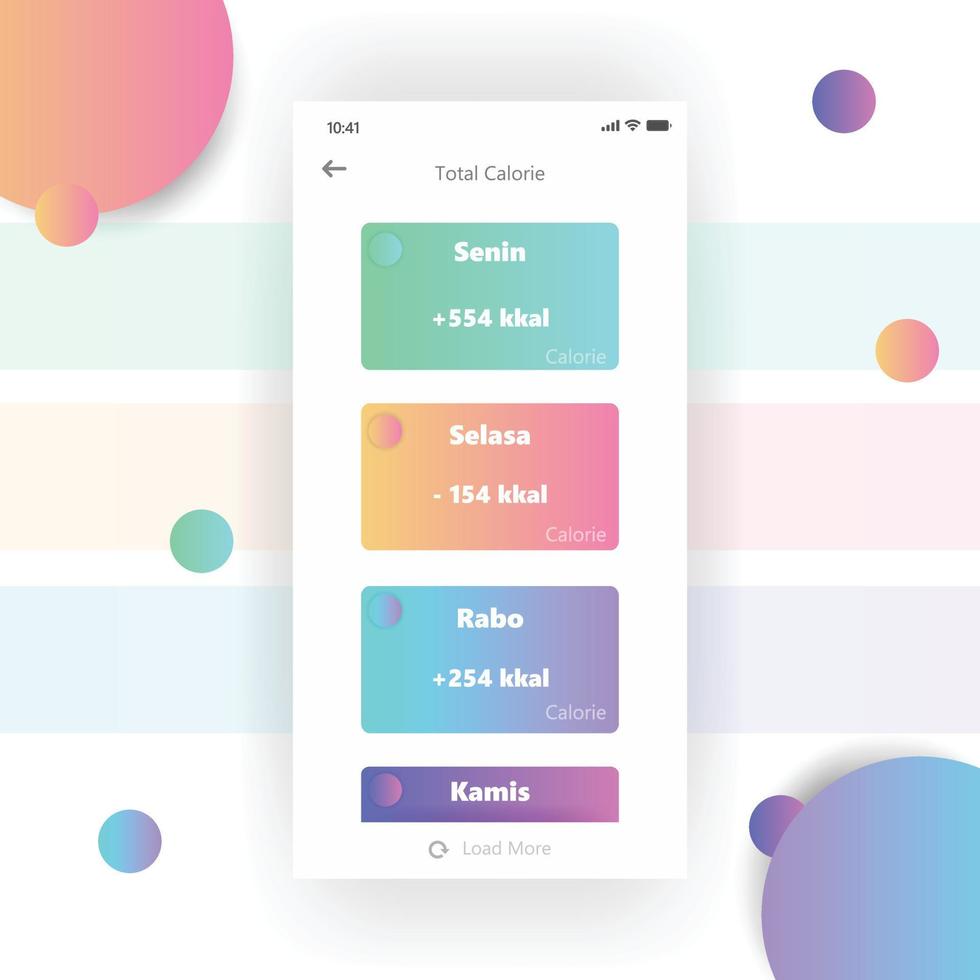 Mobile Dashboard Template Gradient free vector
