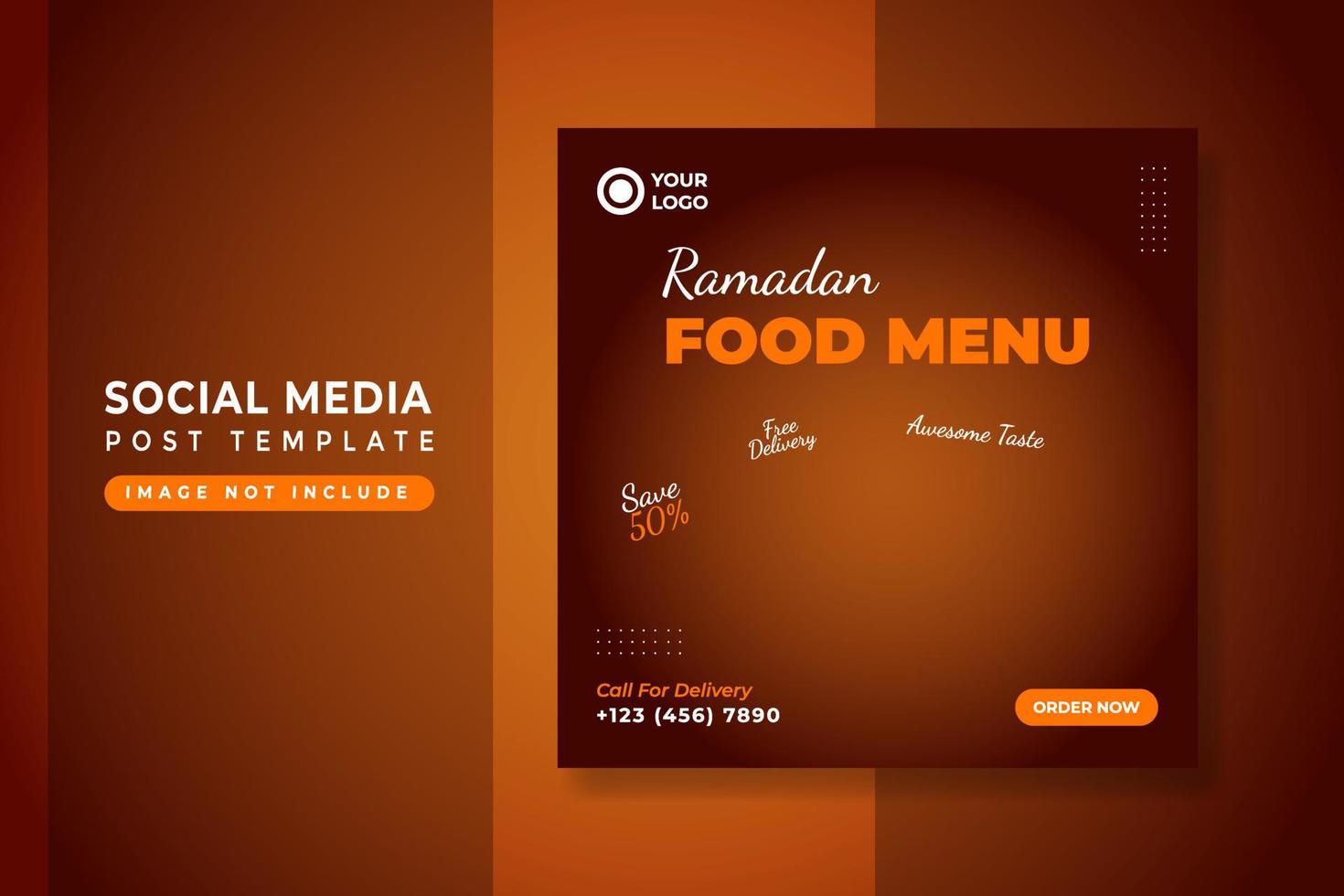 food menu social media post banner template vector