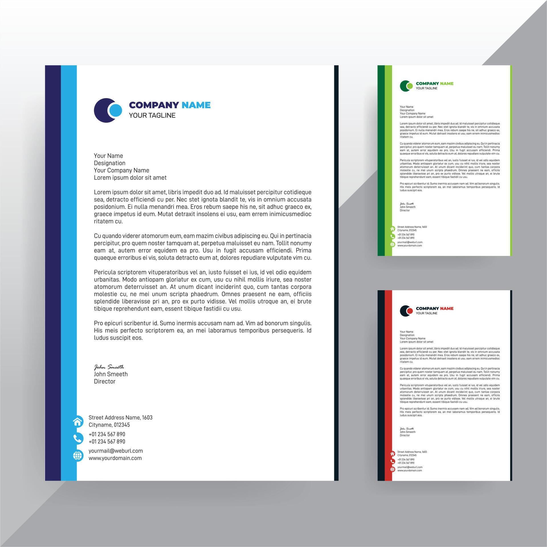 Business letterhead stationery 5423770 Vector Art at Vecteezy