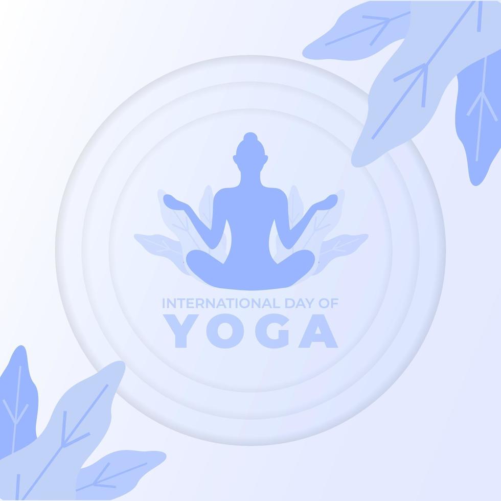 diseño del día internacional del yoga meditación humana ilustración vectorial vector