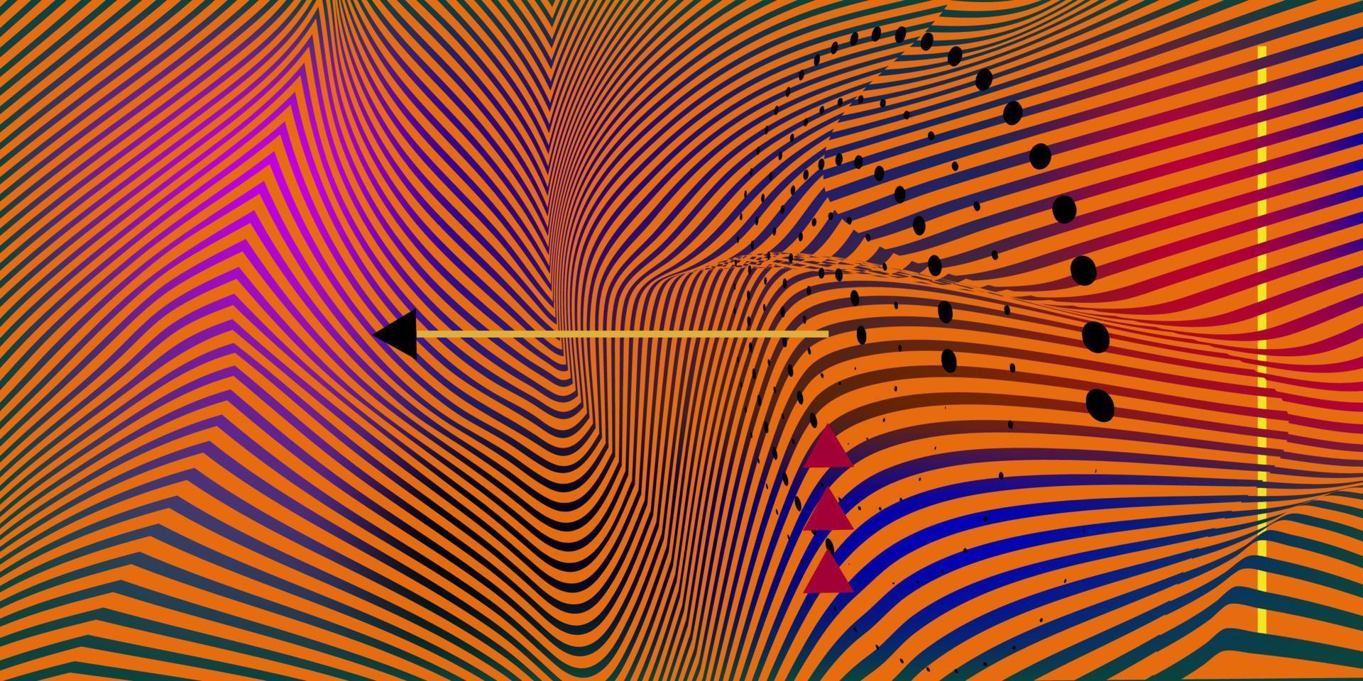 Data technology illustration. Abstract futuristic background. Wave with connecting dots and lines on dark background. A wave of particles. Big data visualization. vector