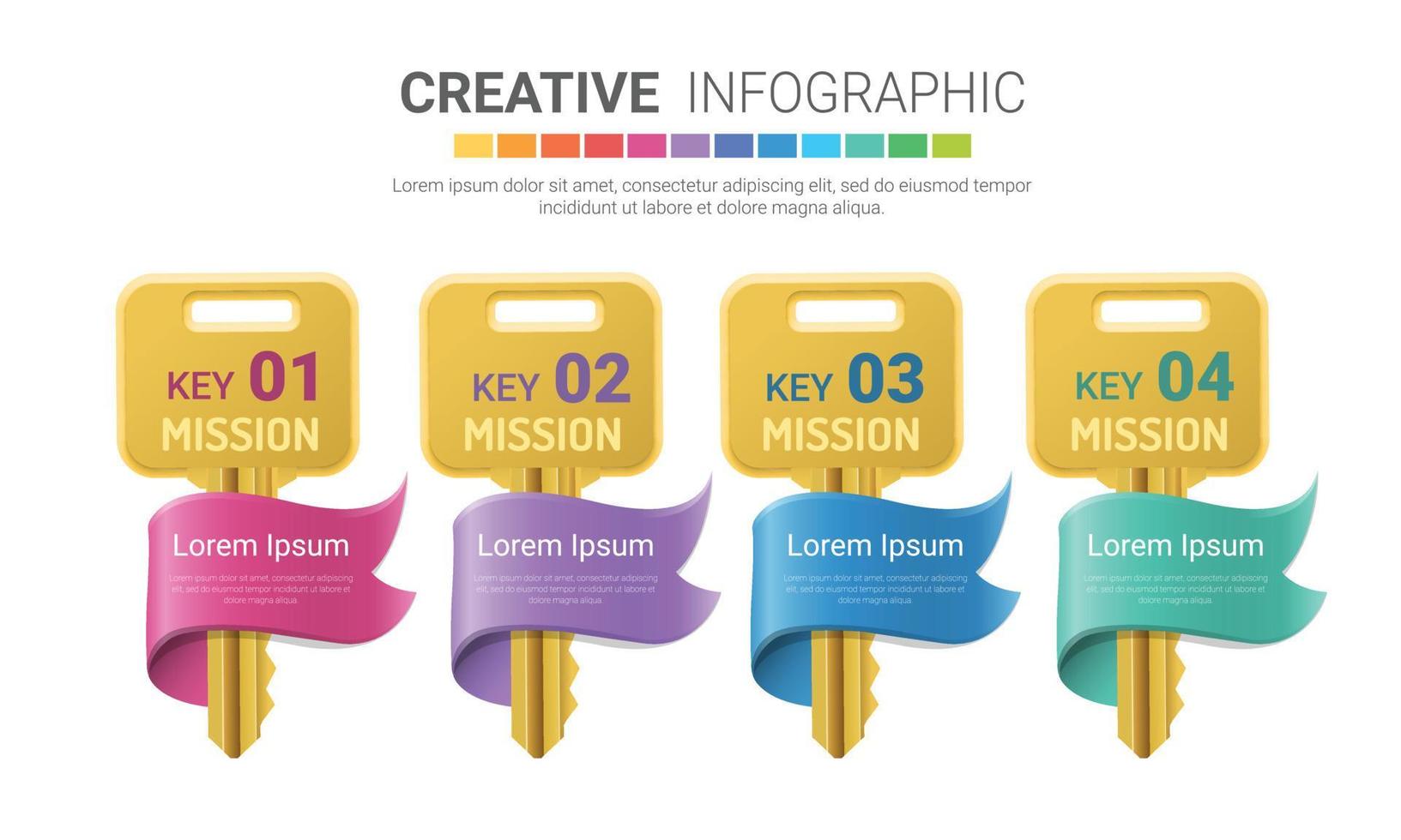 Key elements infographics design for Presentation business vector