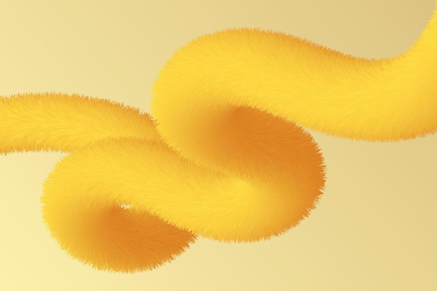 Abstract Yellow Hairy Twisted Shape Background vector
