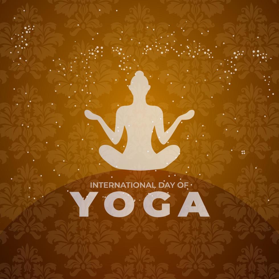 diseño del día internacional del yoga meditación humana ilustración vectorial vector