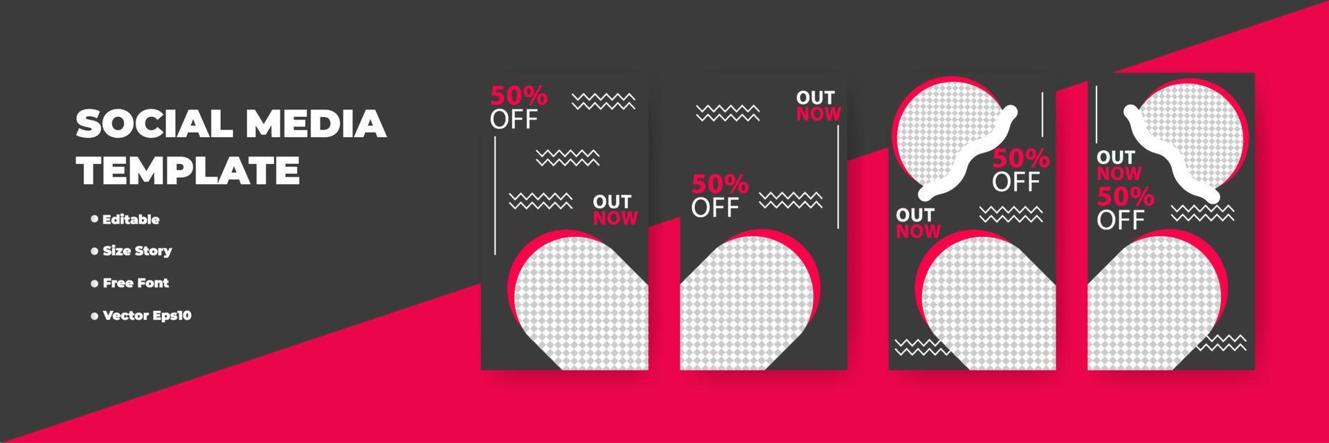 Creative social networks stories design, vertical banner vector
