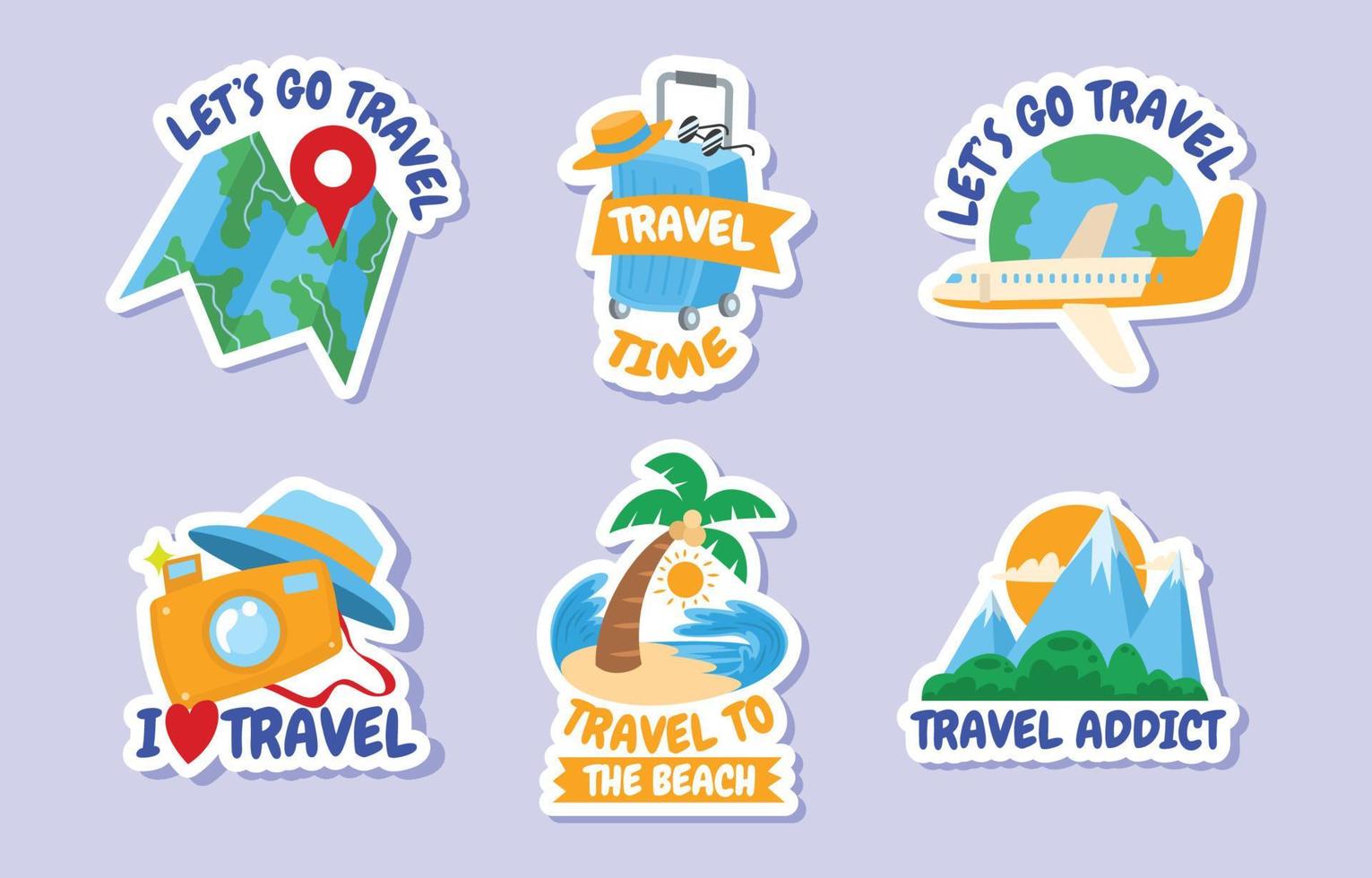 Travel Sticker Set Design vector