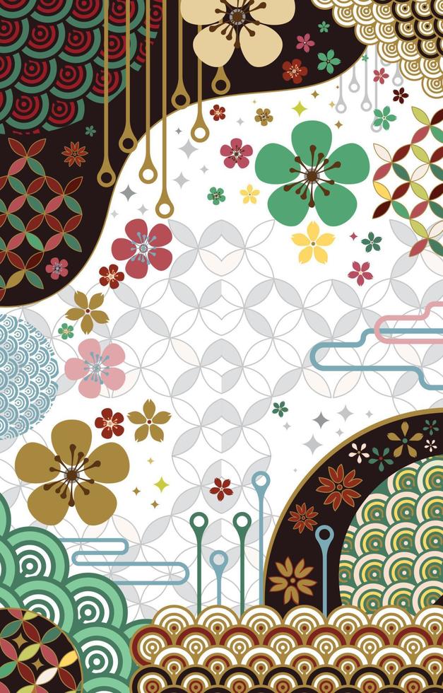 Japanese Art Deco Style Concept vector