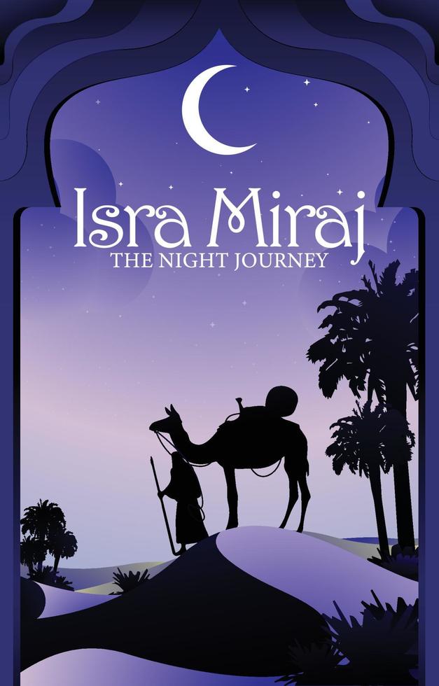 Celebrate Isra Miraj Prophet Muhammad vector