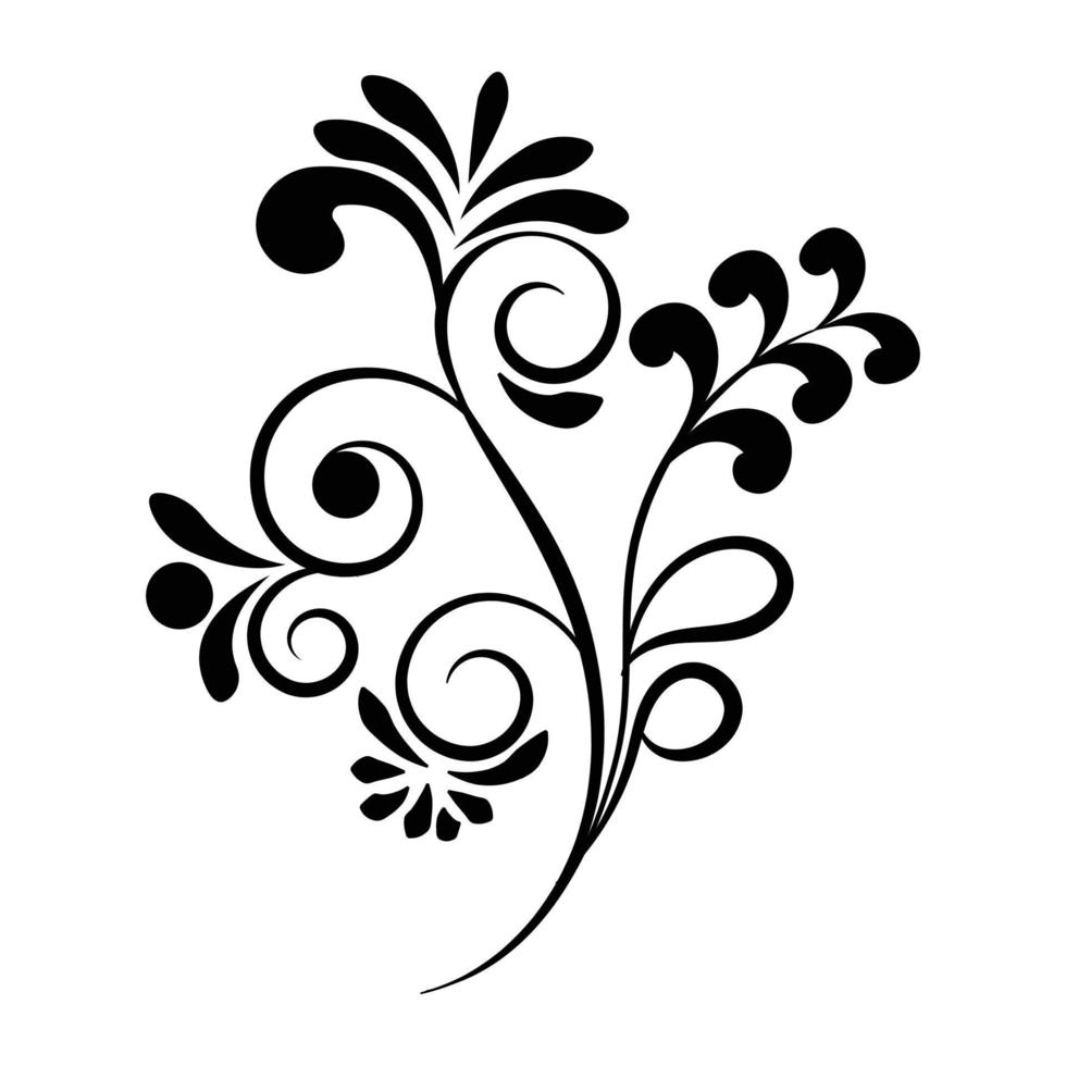 Floral decorative ornament. Illustration isolated on white background