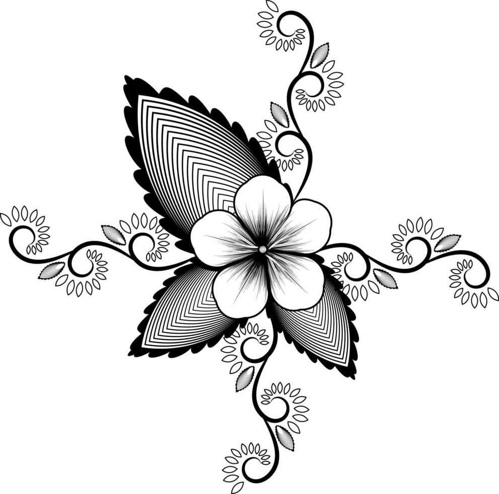 elemento de primavera floral con remolinos vector