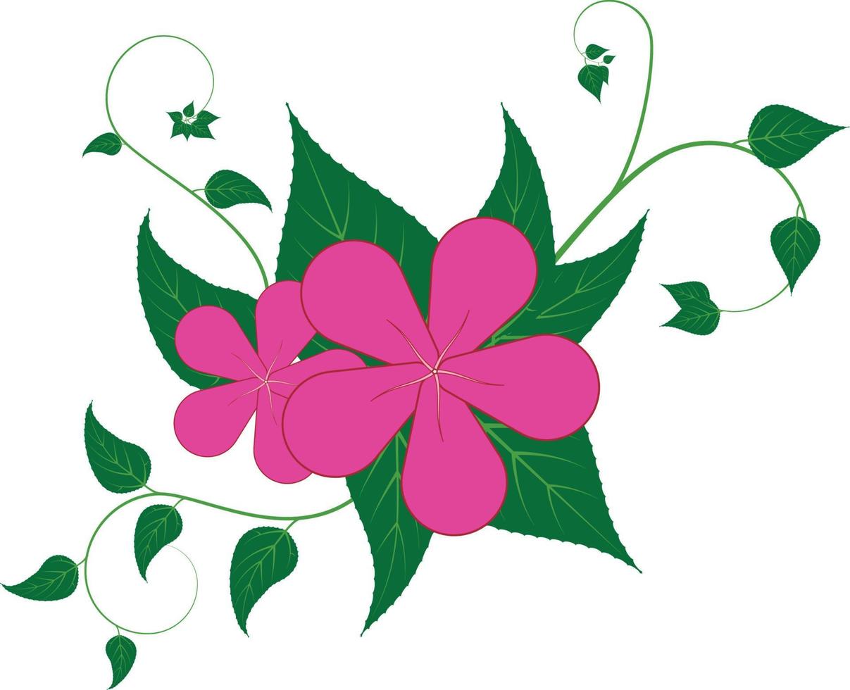 vector de plantilla de diseño de ilustración de hoja de flor