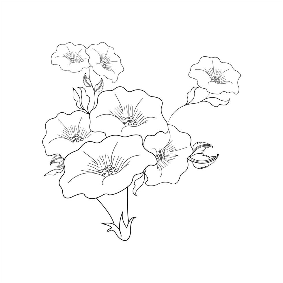 un ramo de flores frescas icono único en estilo de contorno para el diseño. ramo, vector, símbolo, ilustración común vector