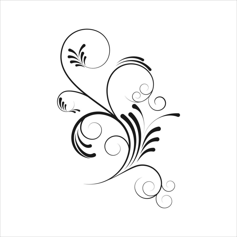 ramo de flores composición decorativa. ilustración vectorial negra aislada sobre fondo blanco vector