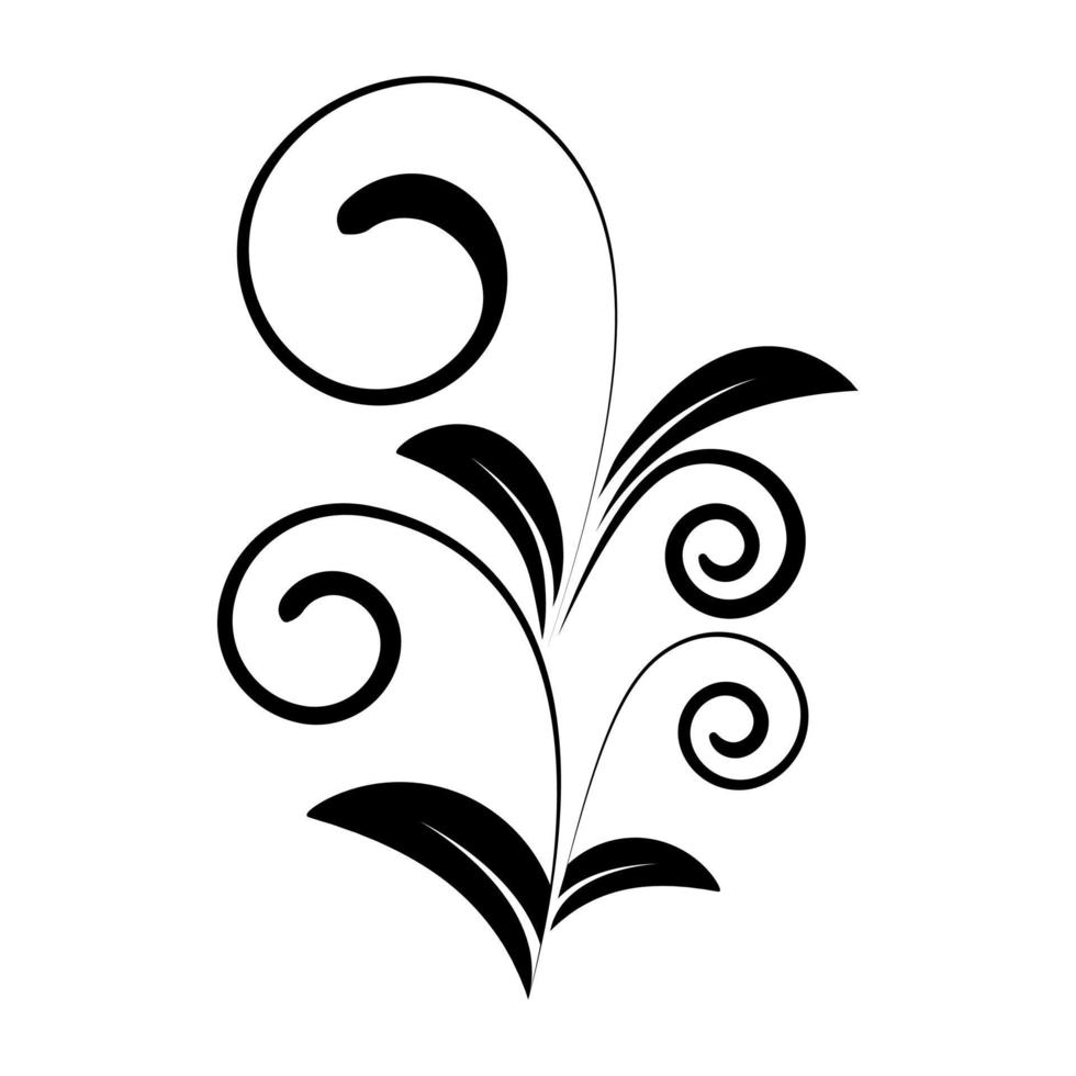 decorative abstract ornament with curls in black lines on a white background vector