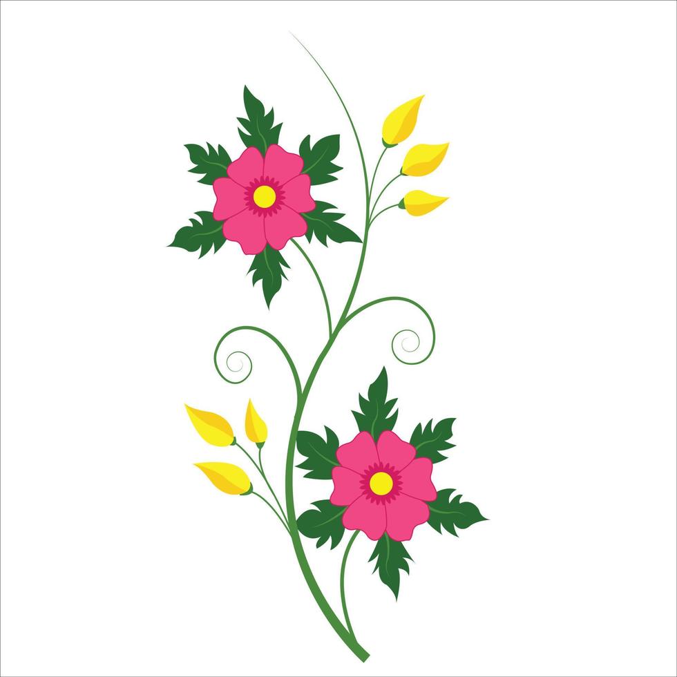 decoration of beautiful flowers naturals vector