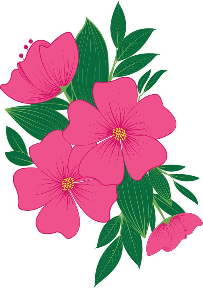 ramo de primavera, flores de verano. colorida ilustración vectorial realista. aislado sobre fondo blanco. vector