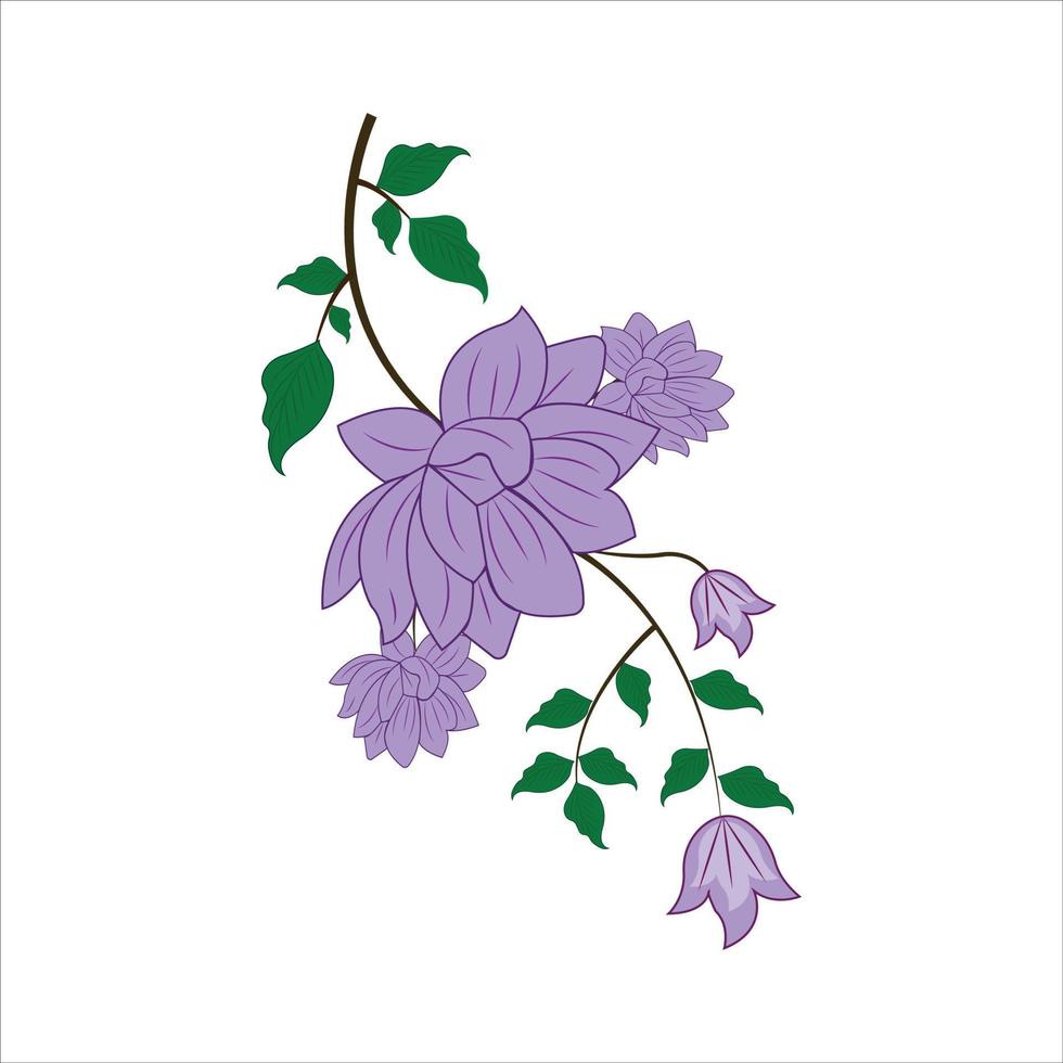 flores de tinta, ilustración de flor dibujada a mano vector