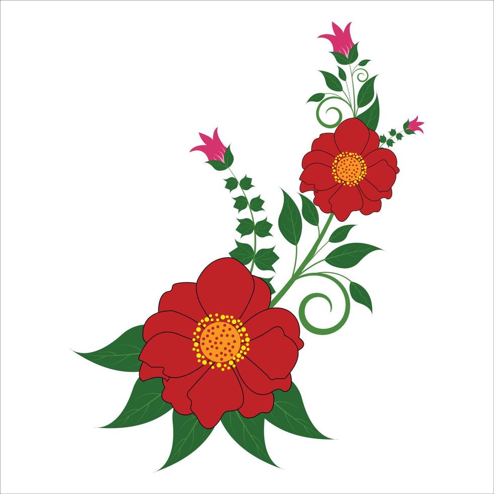 Vector paper cut design with flower composition.