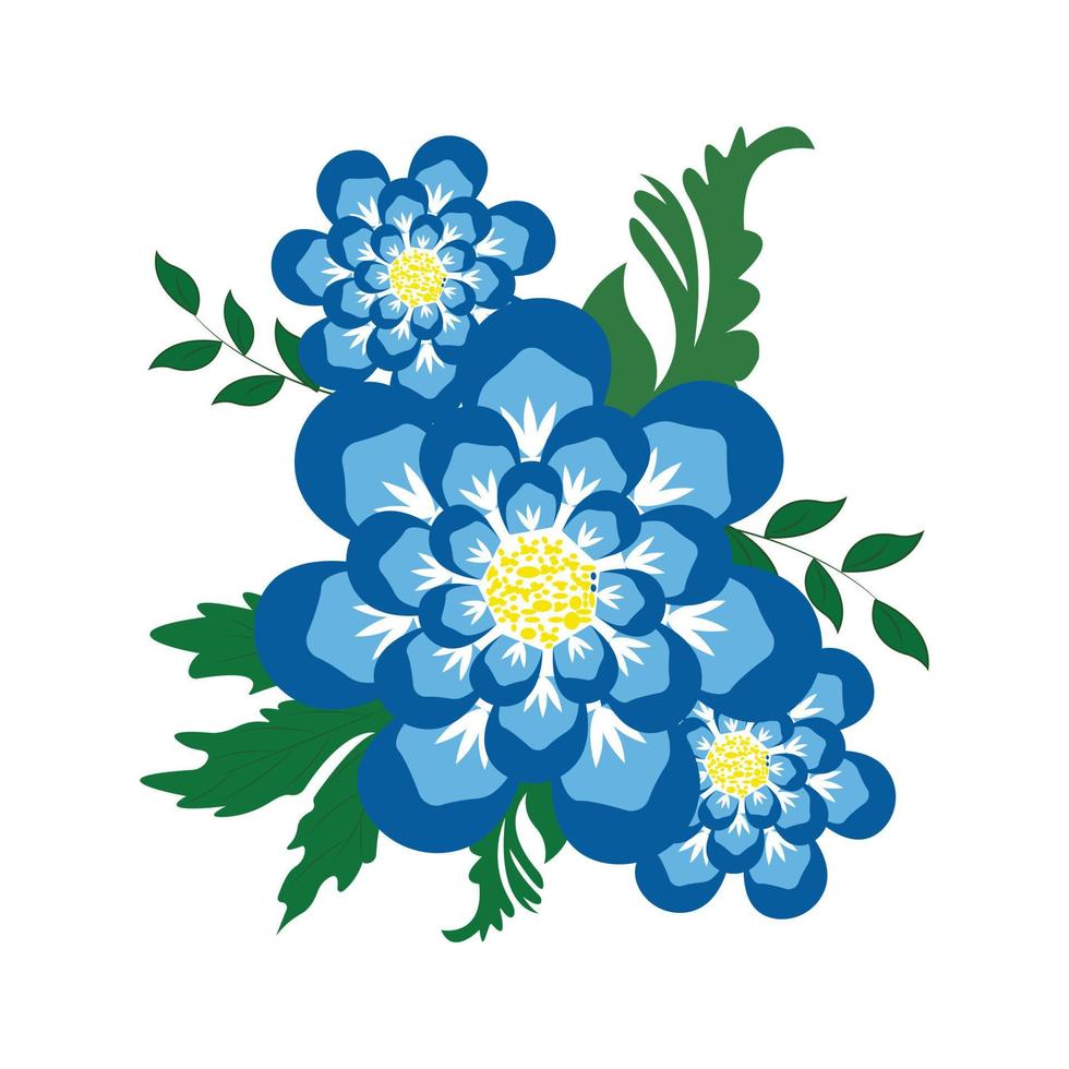 icono decorativo de flores y hojas vector