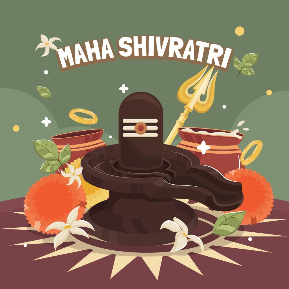 día de celebración de maha shivratri vector