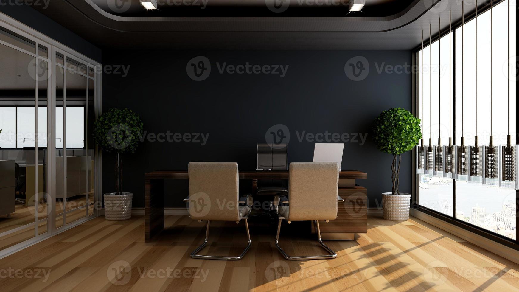 3d render modern business office manager room photo