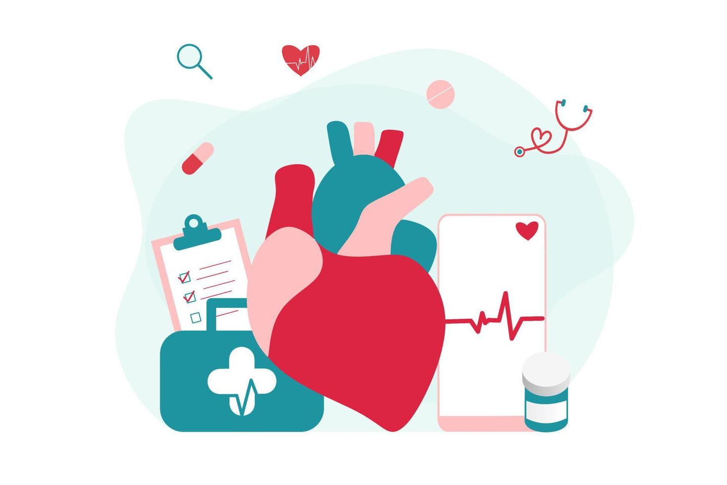 Modern heart medication, heart disease research concept. Cardiologist