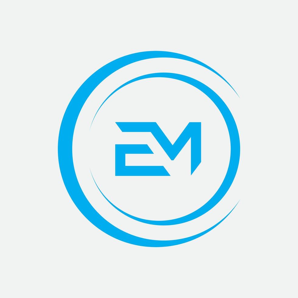 em, elemento de marca gráfico vectorial de plantilla de diseño de logotipo para mí. vector