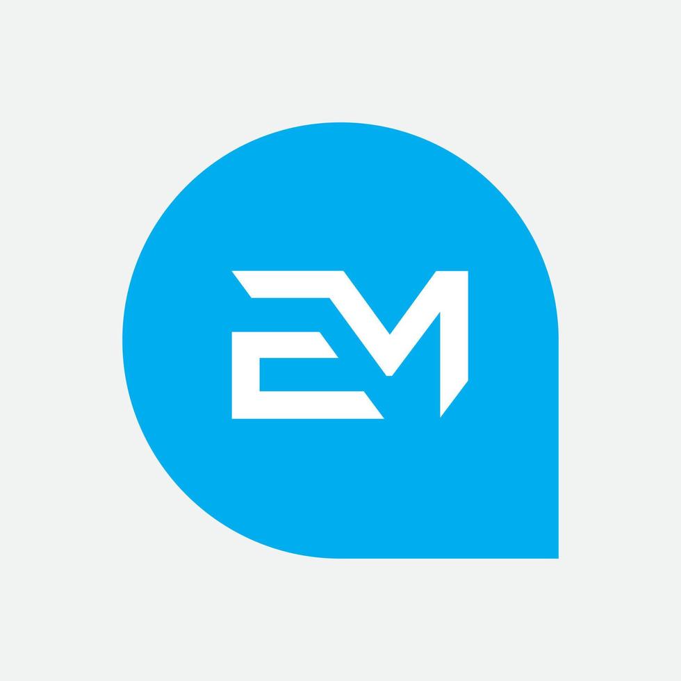 EM, ME Logo Design Template Vector Graphic Branding Element.