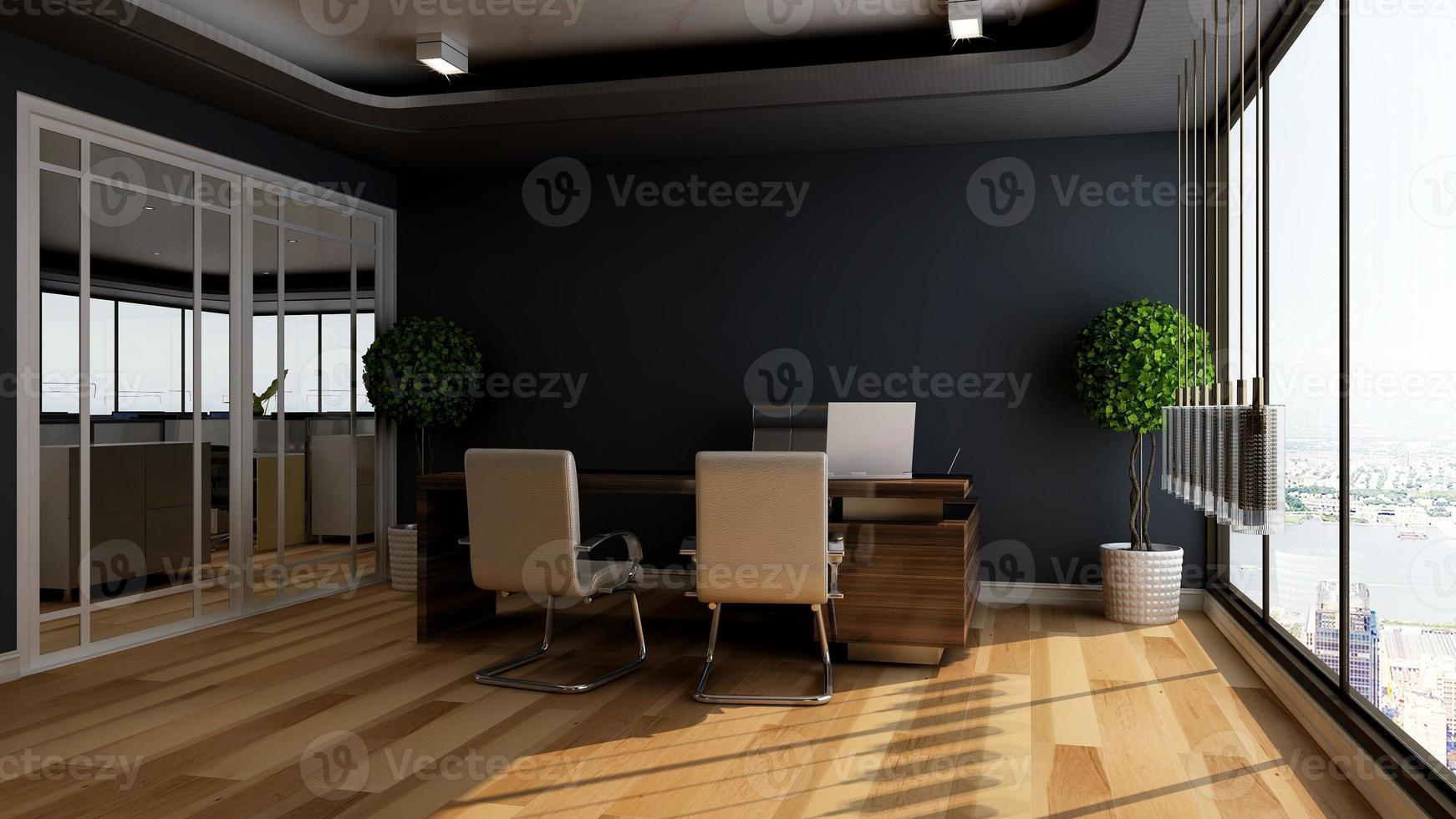 3d render modern business office manager room photo