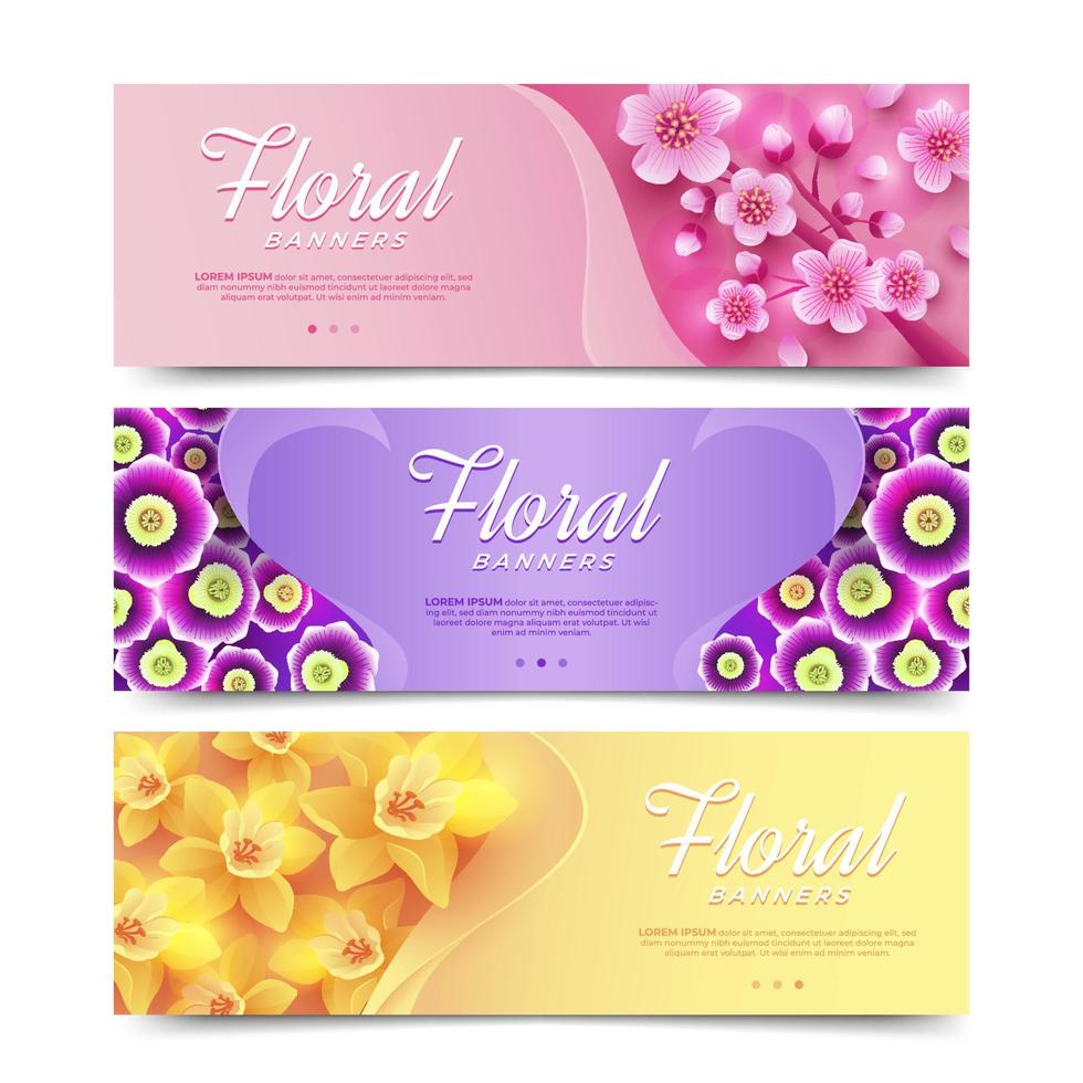 Floral Banner Collection vector