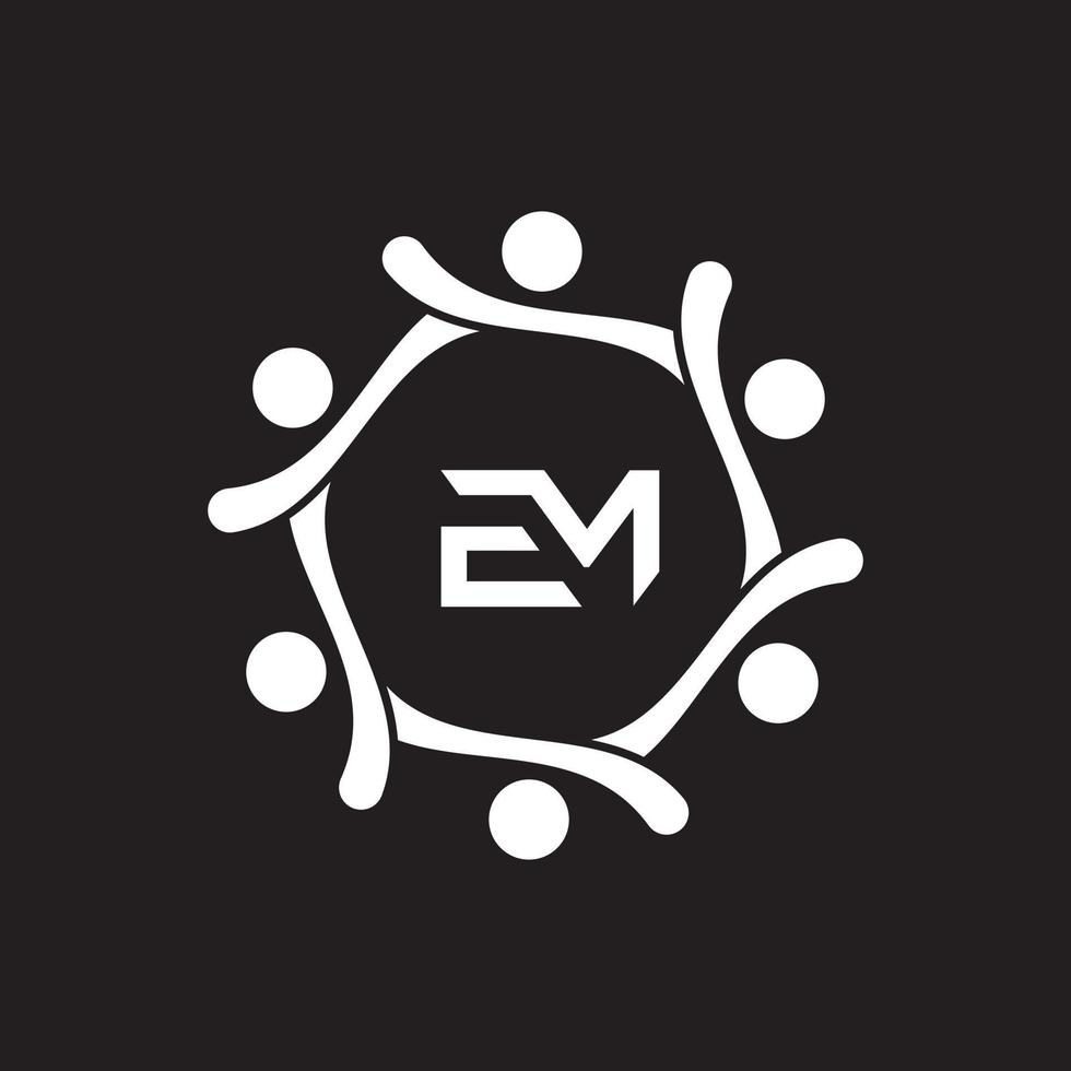 EM, ME Logo Design Template Vector Graphic Branding Element.