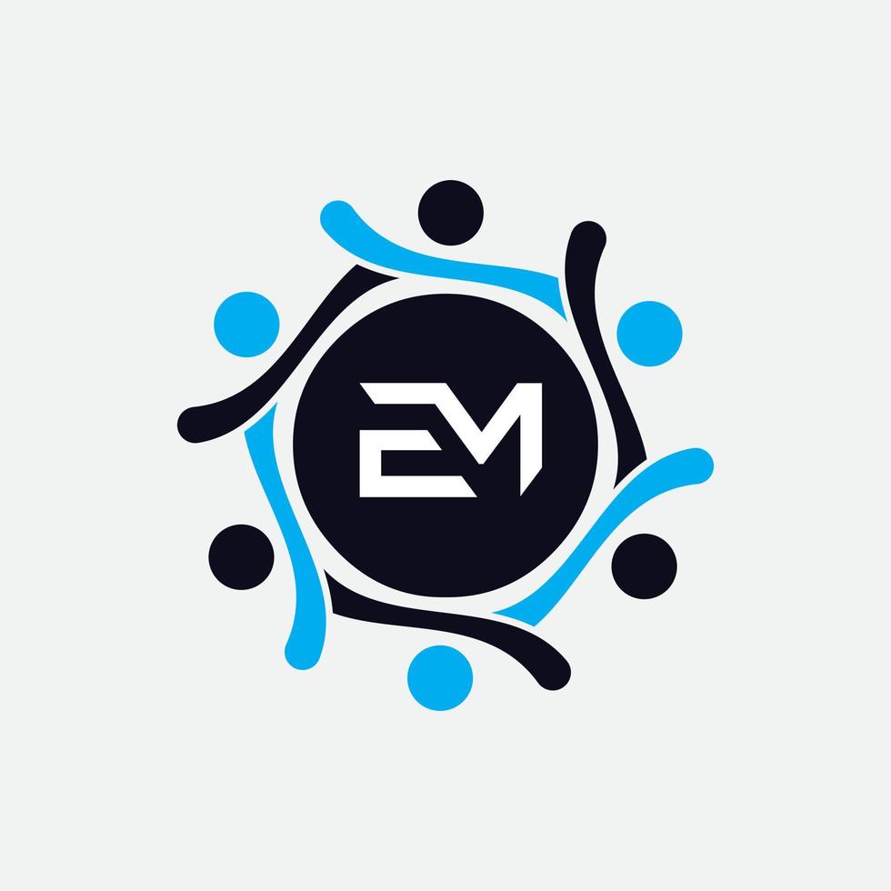 EM, ME Logo Design Template Vector Graphic Branding Element