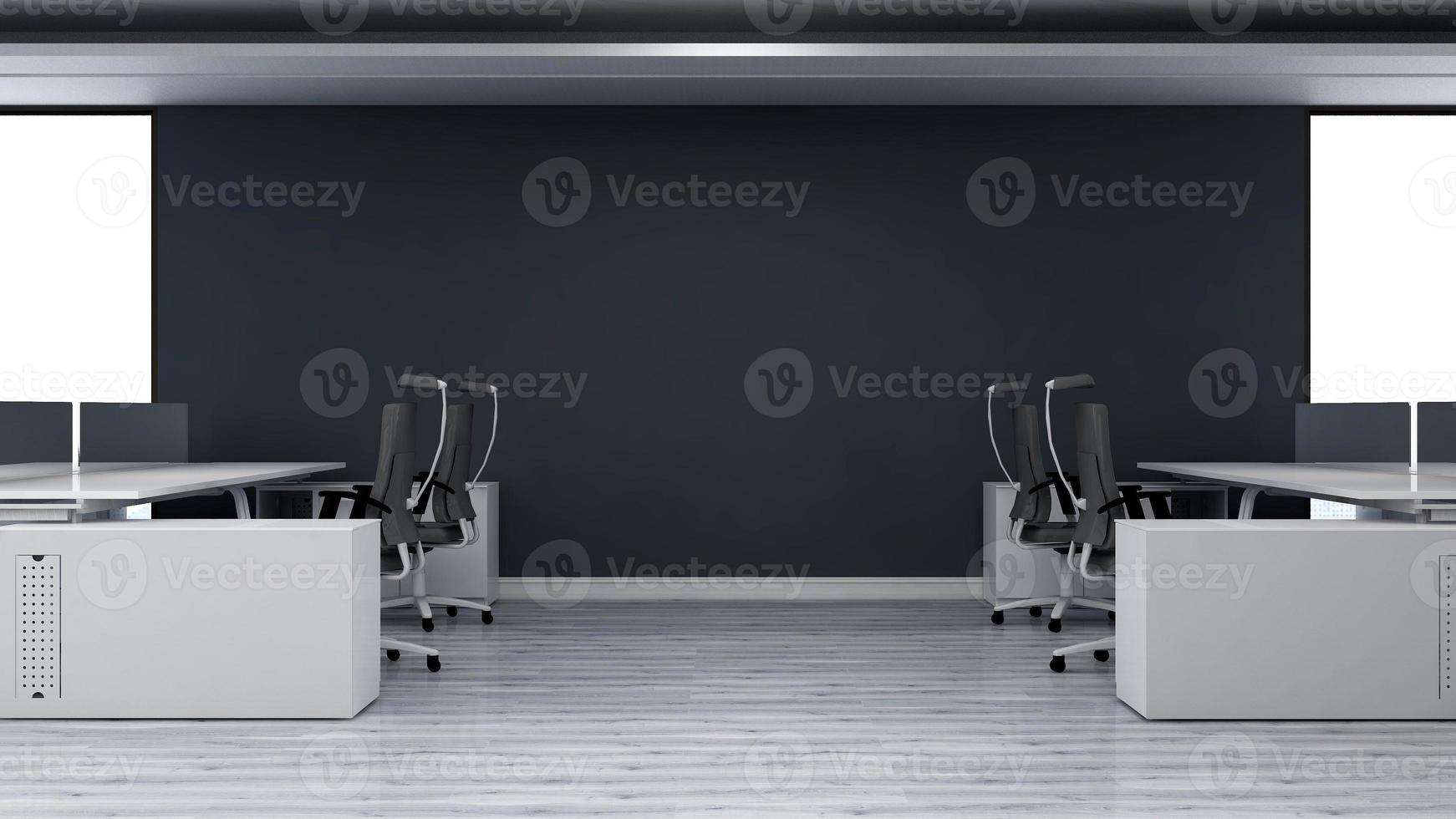 3D Render office design - manager room interior wall mockup photo