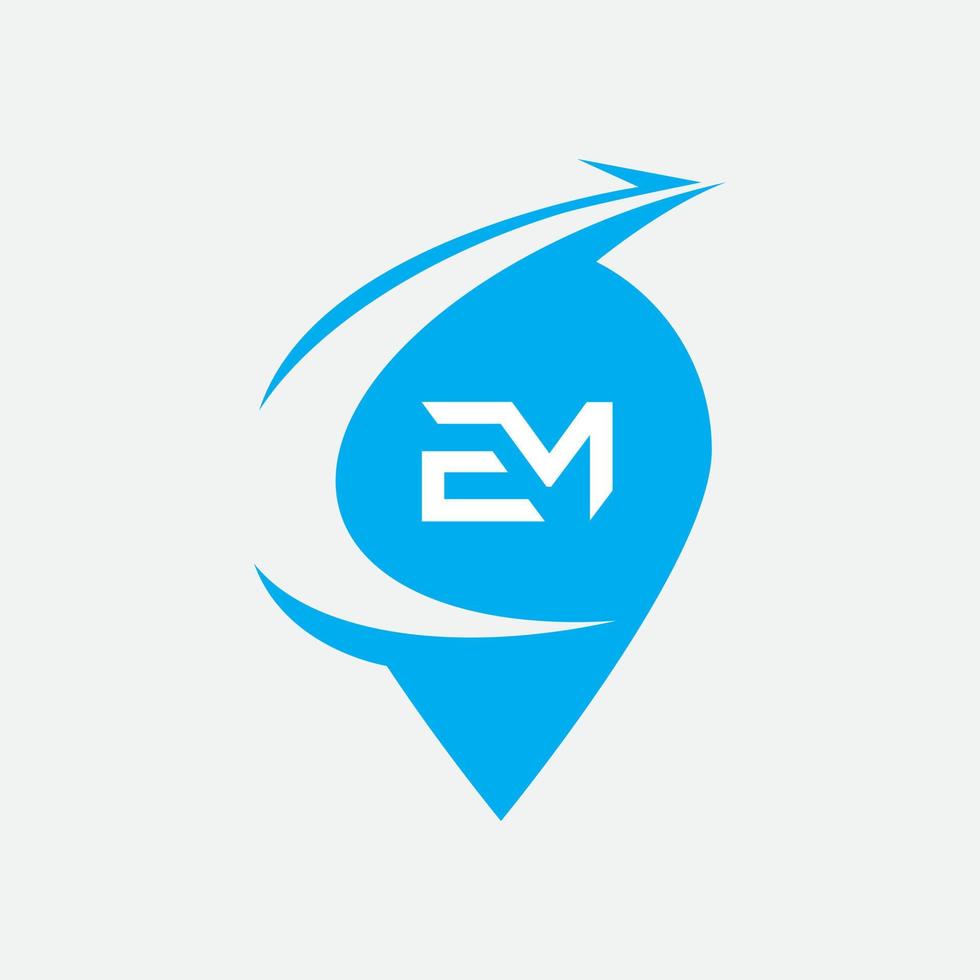 em, elemento de marca gráfico vectorial de plantilla de diseño de logotipo para mí. vector