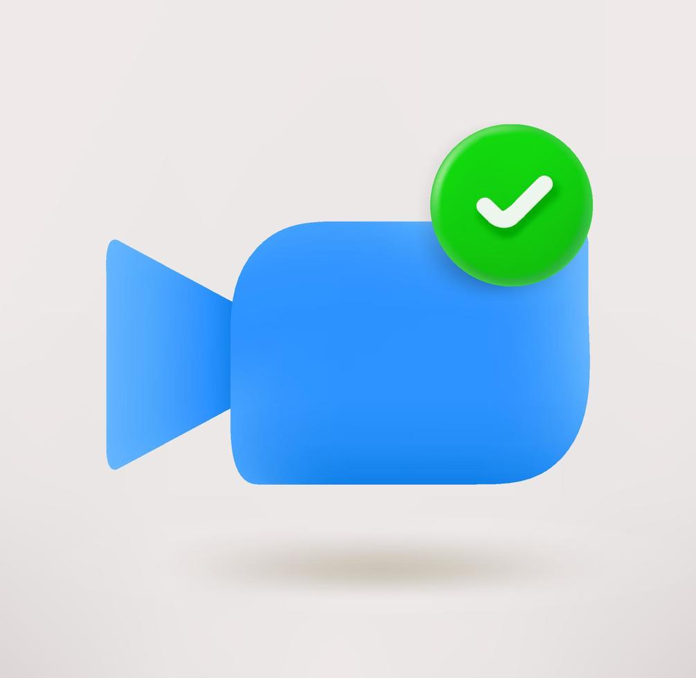 Shopping cart with checkmark. 3d vector icon