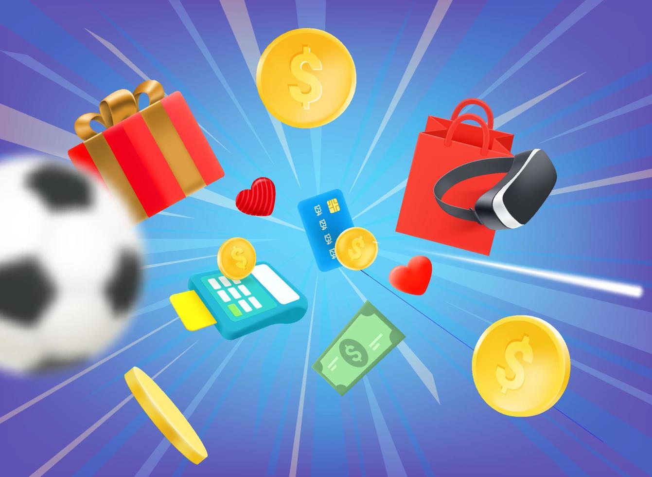 Digital marketing concept. 3d vector illustration