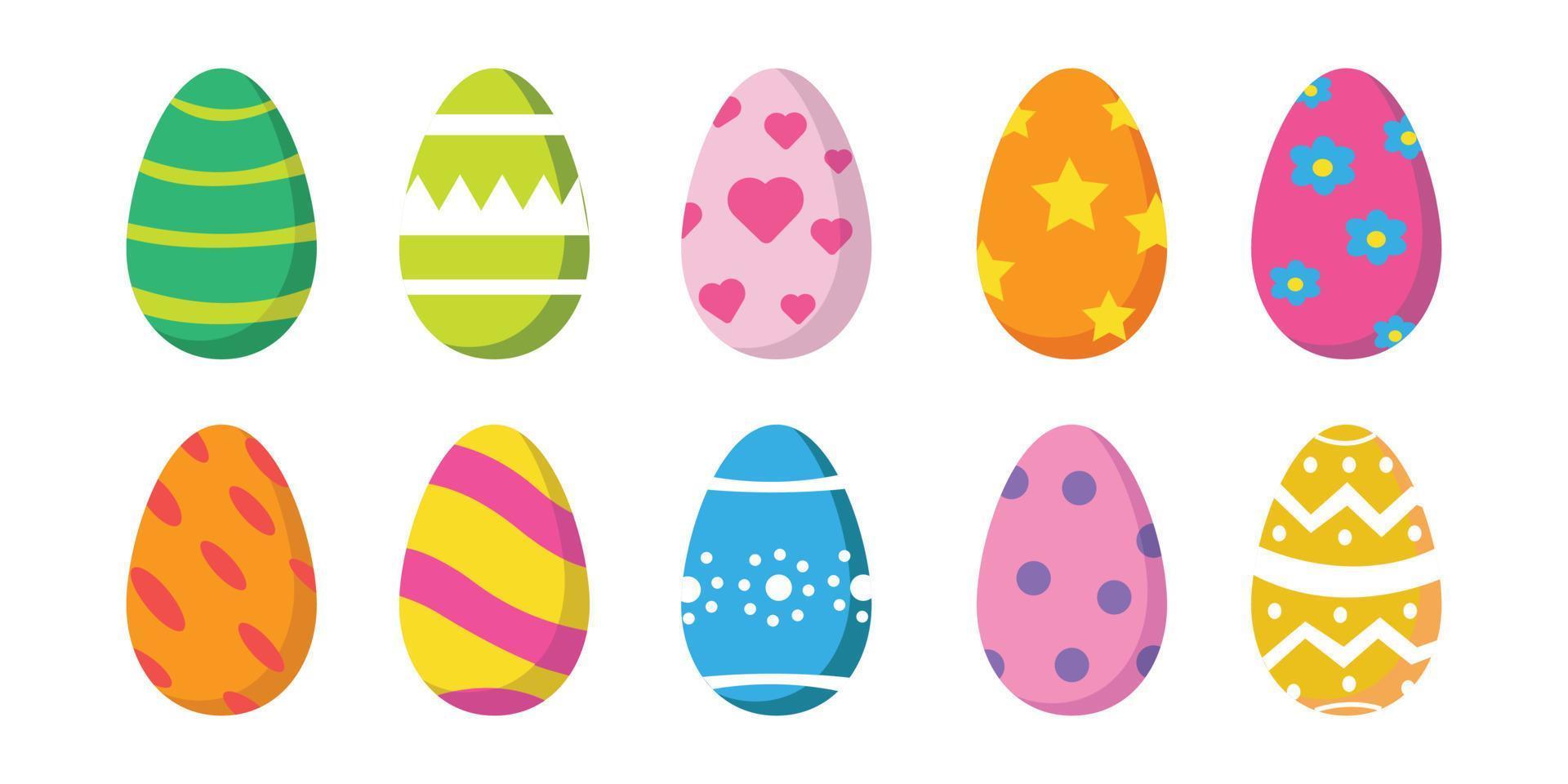 Set of easter eggs with various ornaments vector