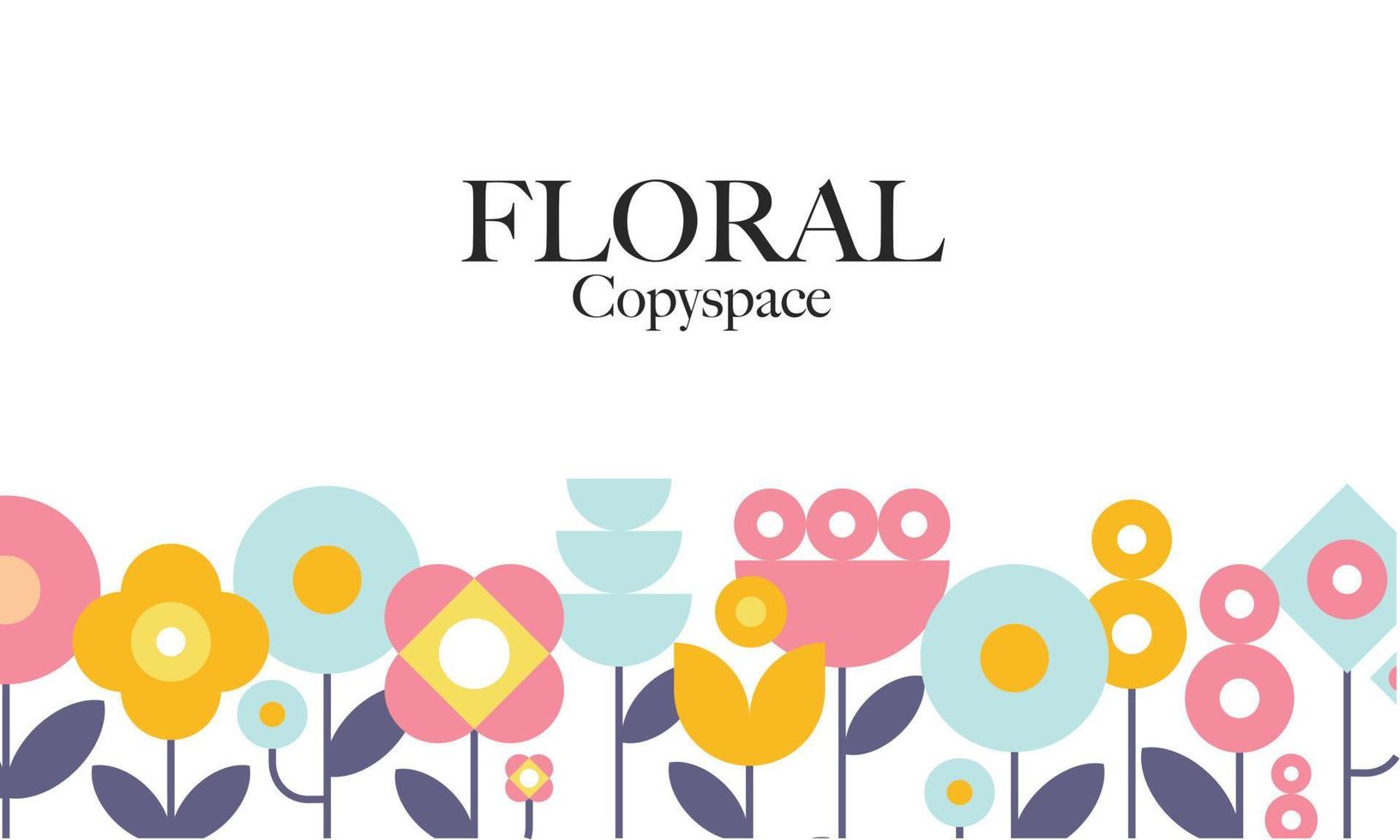 fondo de espacio de copia floral con decoración de flores vector