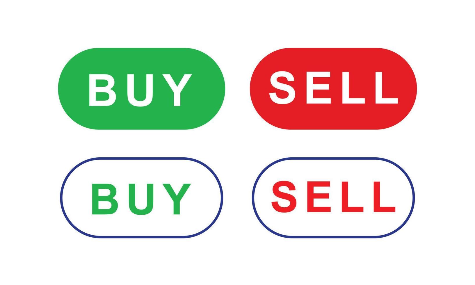 Set of buy and sell button illustrations vector