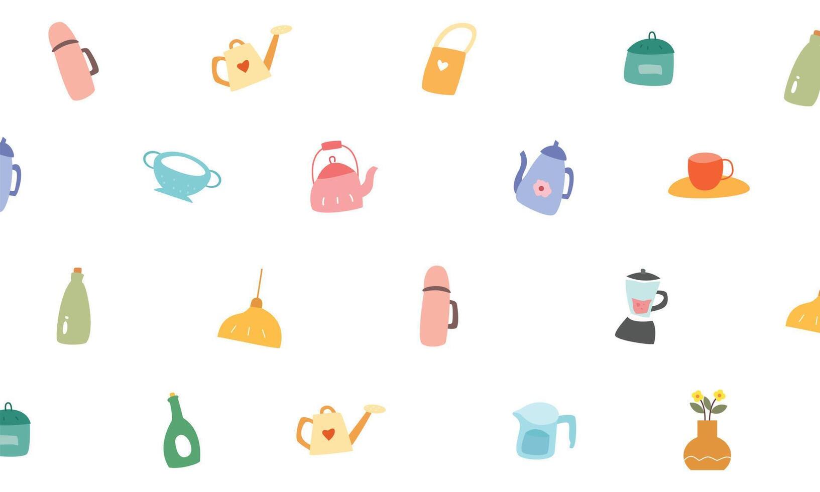 Random sticker illustrations arranged for cute background pattern ...