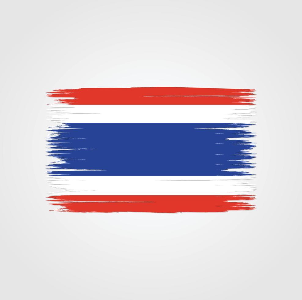 bandera de tailandia con estilo de pincel vector